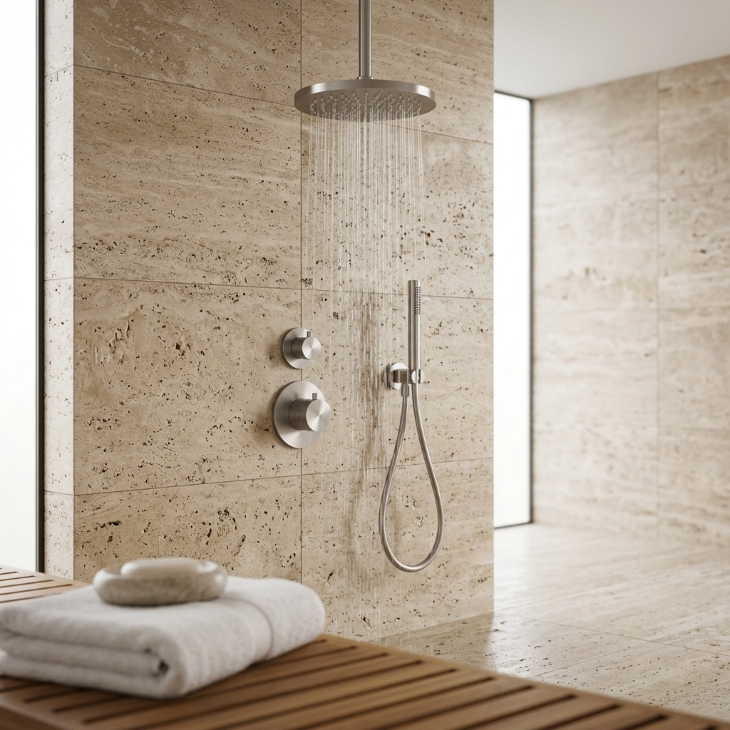 Aquanello Eterna Stainless Steel Concealed Thermostatic Shower Set with 30 cm Ceiling Arm Rain Shower and Handheld Shower ET-S-SET4-3-02